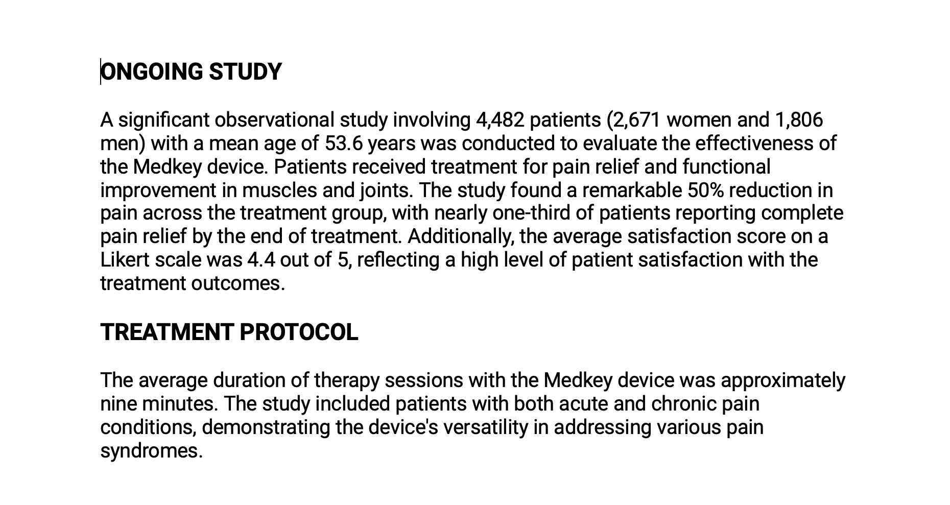 medkey results ongoing study